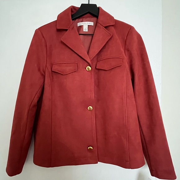 Emaline Jackets & Blazers - Emaline - Women's Faux Suede Rose Colored Jacket